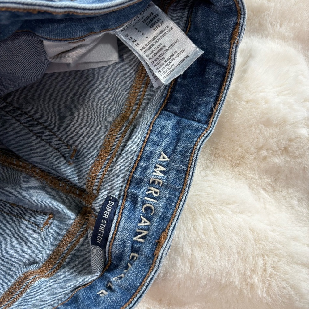 AmericanEagle|Pacsun denim shorts & skinny jean in ripped blue embroider daisy 0 - Picture 2 of 7
